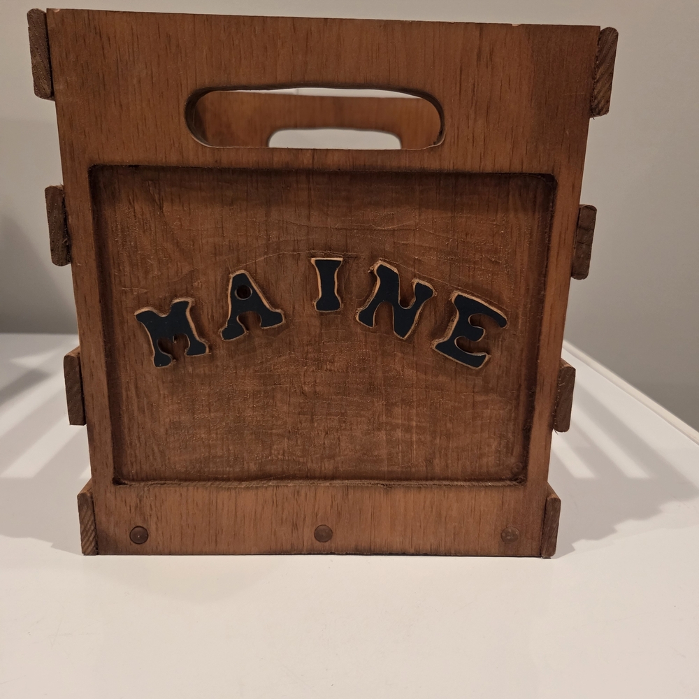 Wooden Storage Crate "Maine" - Brown Decorative Organizer